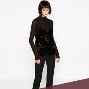 adjustable straps black velvet red floral roses